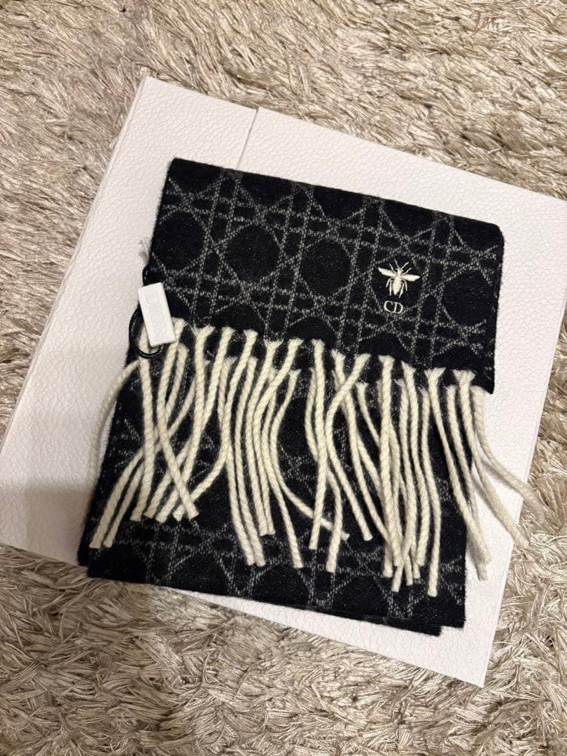 本日発送 Dior カナージュ カシミヤ100%マフラー