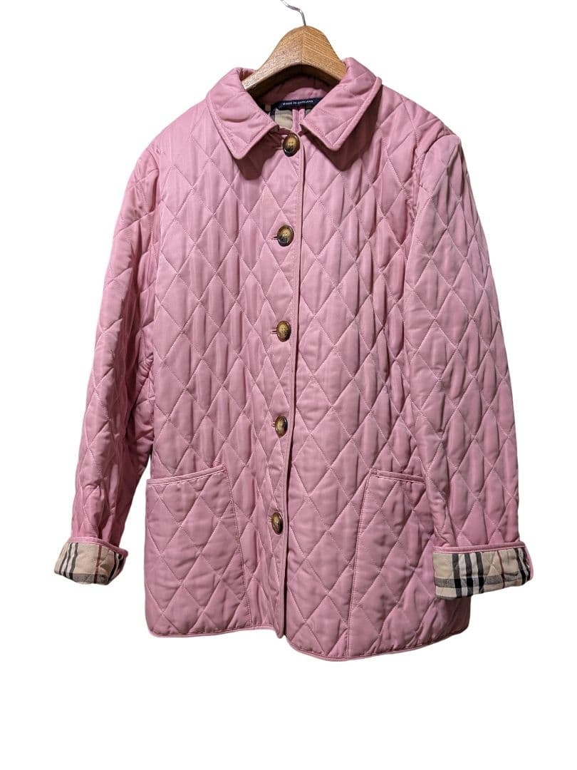 英国製 バーバリー ロンドン キルティングコート L相当 ピンク