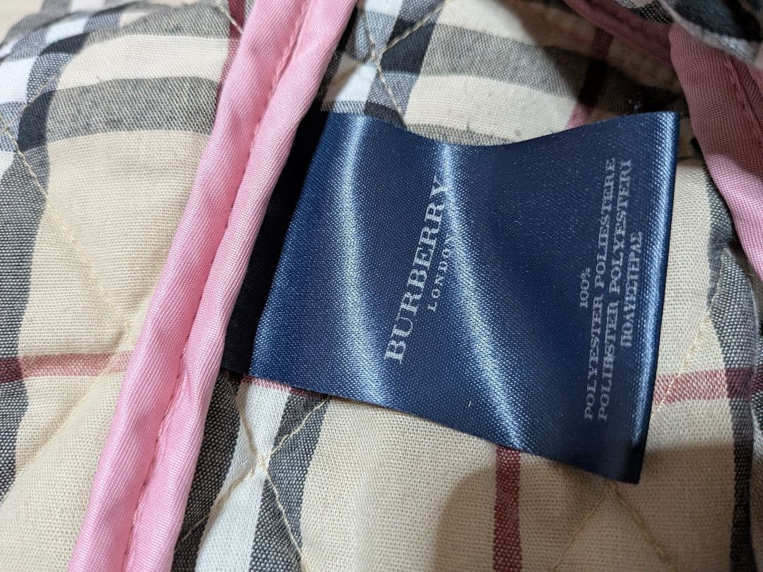 英国製 バーバリー ロンドン キルティングコート L相当 ピンク