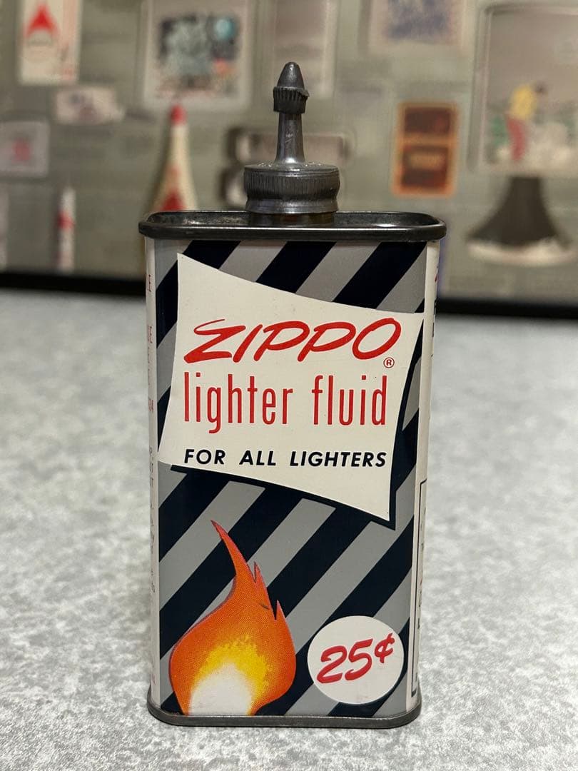 ビンテージzippo 1957-63 lighter fluid オイル缶