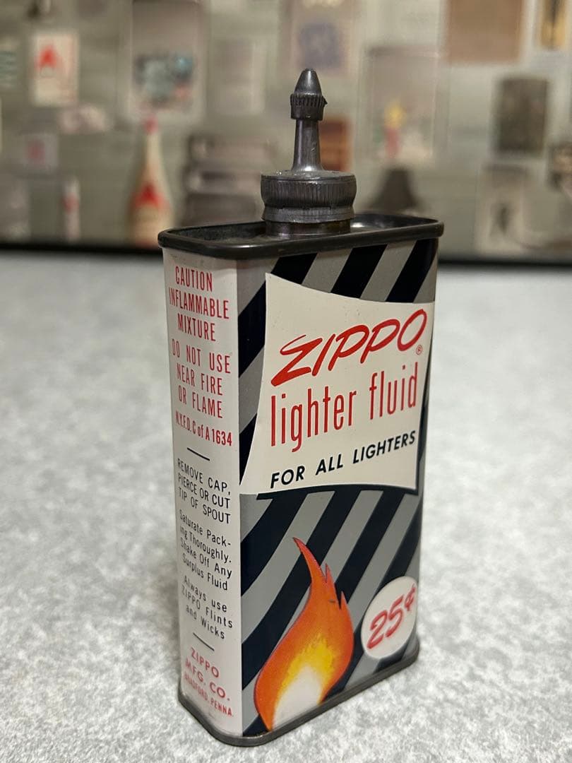 ビンテージzippo 1957-63 lighter fluid オイル缶