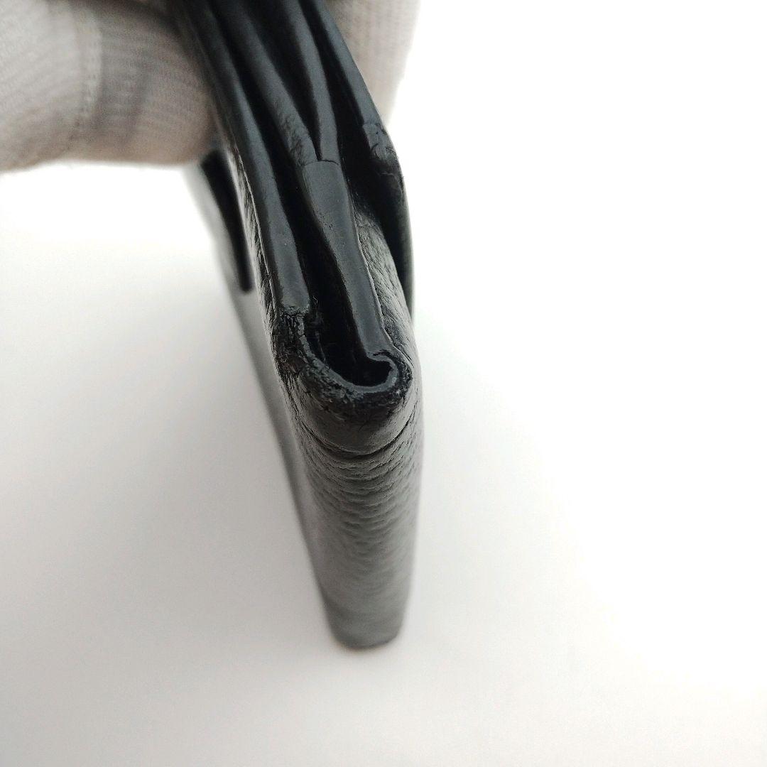 GUCCI 二つ折り財布 インターロッキング シェリーライン GG金具 黒 本革