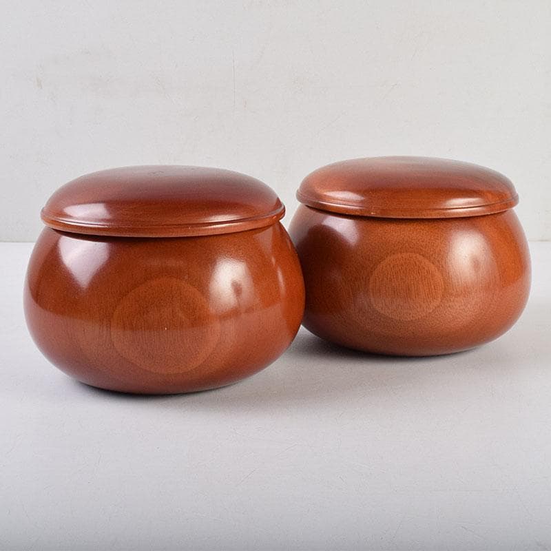 囲碁　碁石　本蛤碁石　那智黒碁石　碁笥　一套　時代箱付　M　R9282B