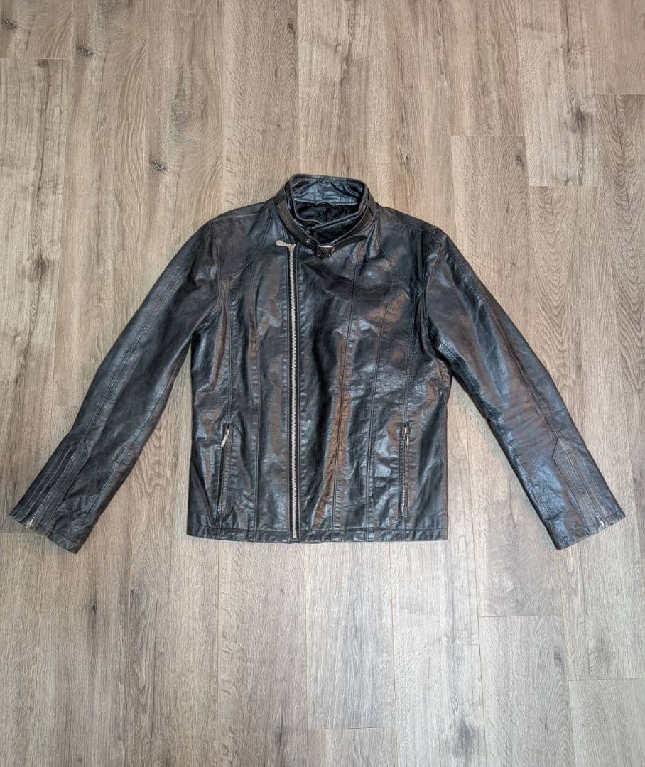 Y2K【当時モノ】TORNADOMARTホースハイド馬革セミダブルライダース