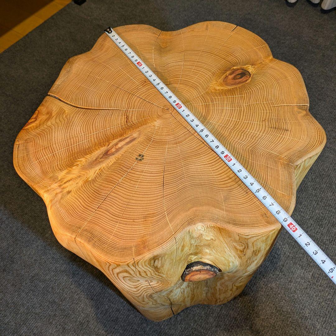 天然ヒバ　大型　切り株　丸太　椅子　スツール　テーブル　高さ約40.5㎝