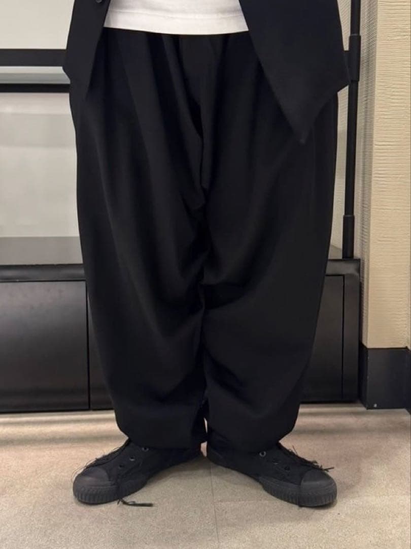 今期 試着のみ未使用 ヨウジヤマモトプールオム ドレープパンツ ウールギャバジン