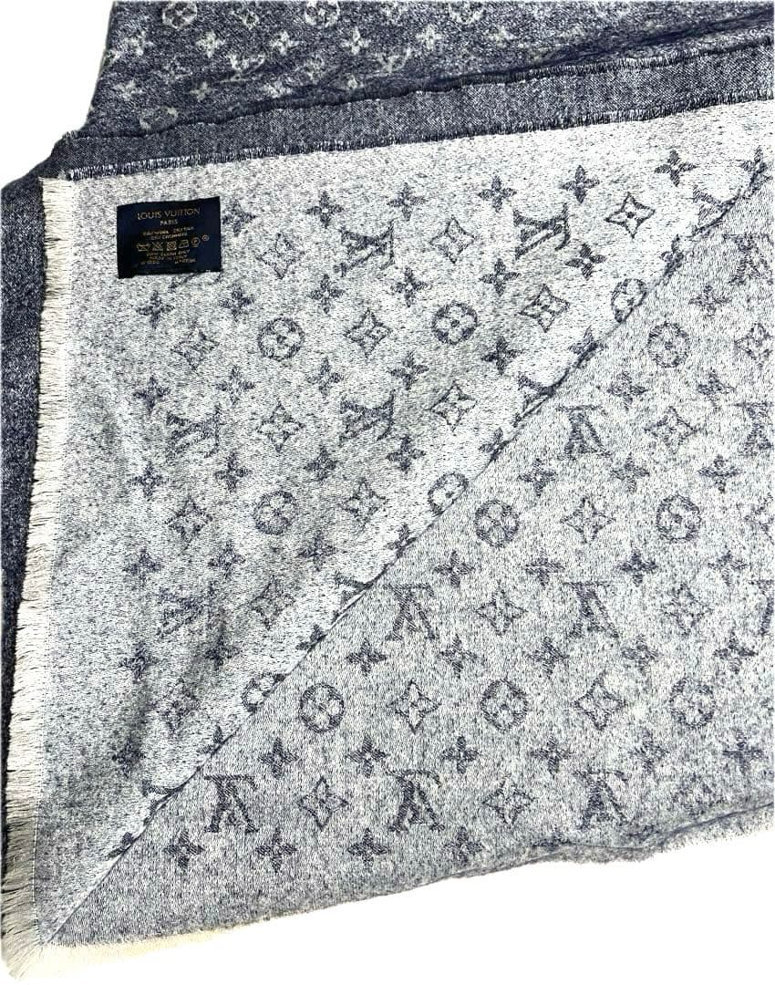 新品Louis Vuitton モノグラムマフラー 色ネイビー170x75cm