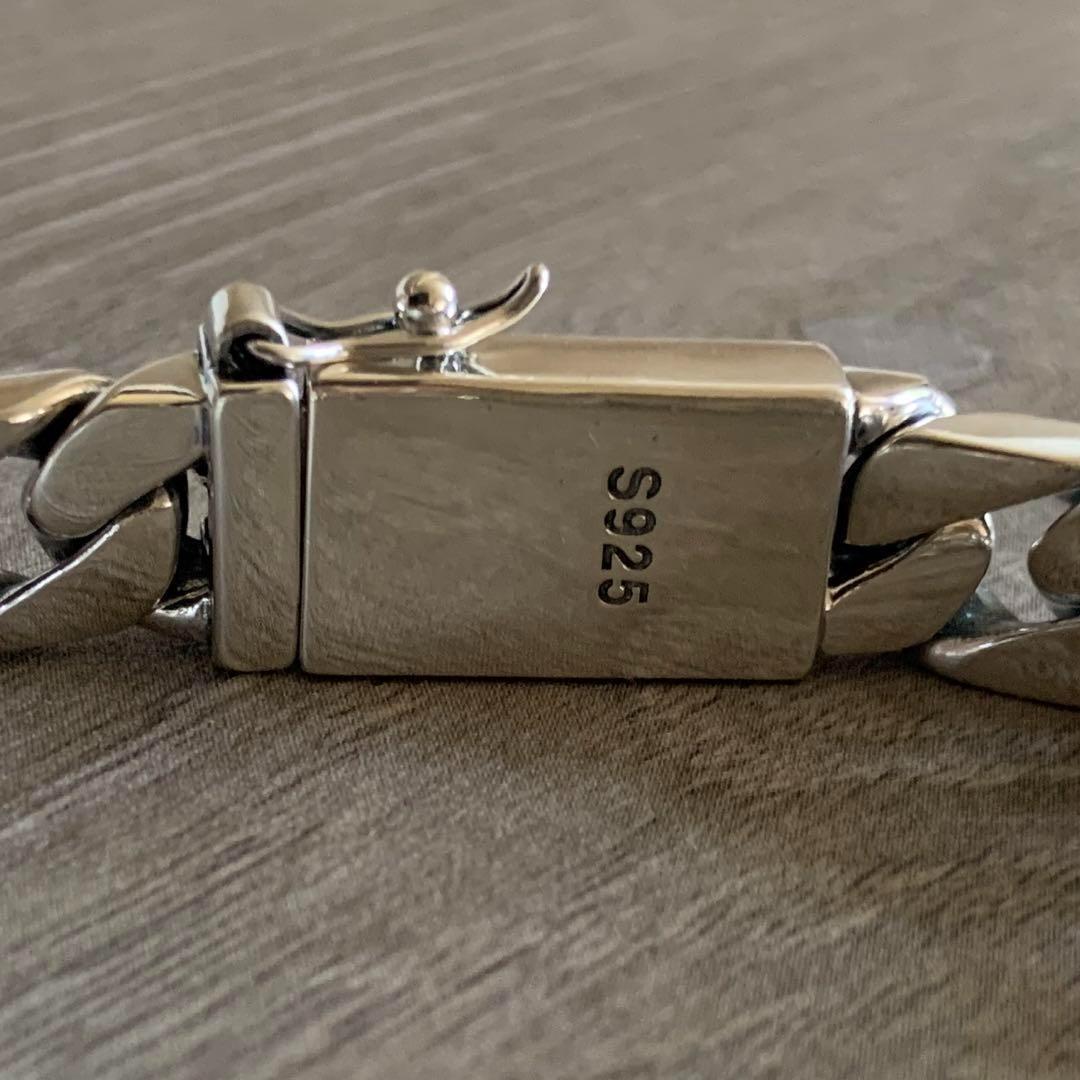 シルバー925製 喜平チェーンブレスレット10mm×20cmキューバン