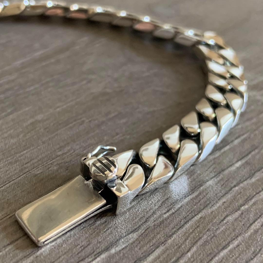 シルバー925製 喜平チェーンブレスレット10mm×20cmキューバン