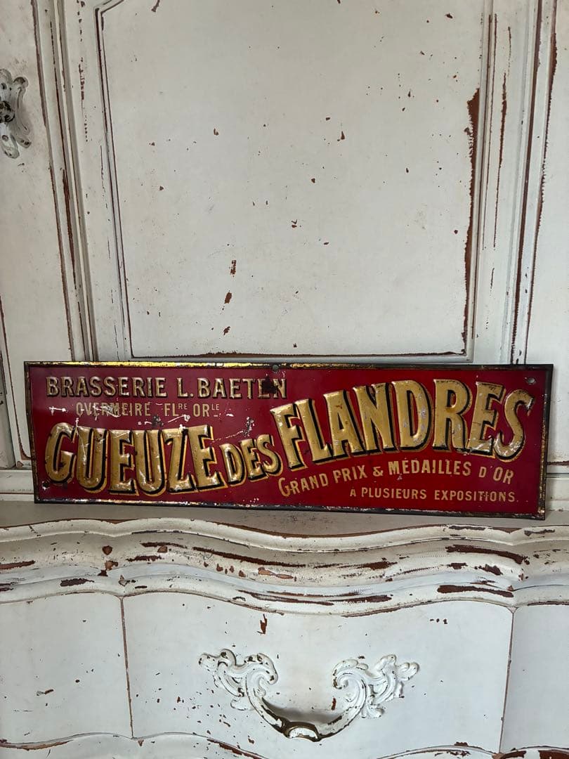 フランス　アンティーク　サイン　プレート　ビール　ベルギー　パブ　バー　超レア