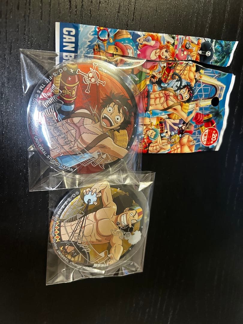 USJ ワンピース缶バッジ ルフィ　ウソップ2個セット