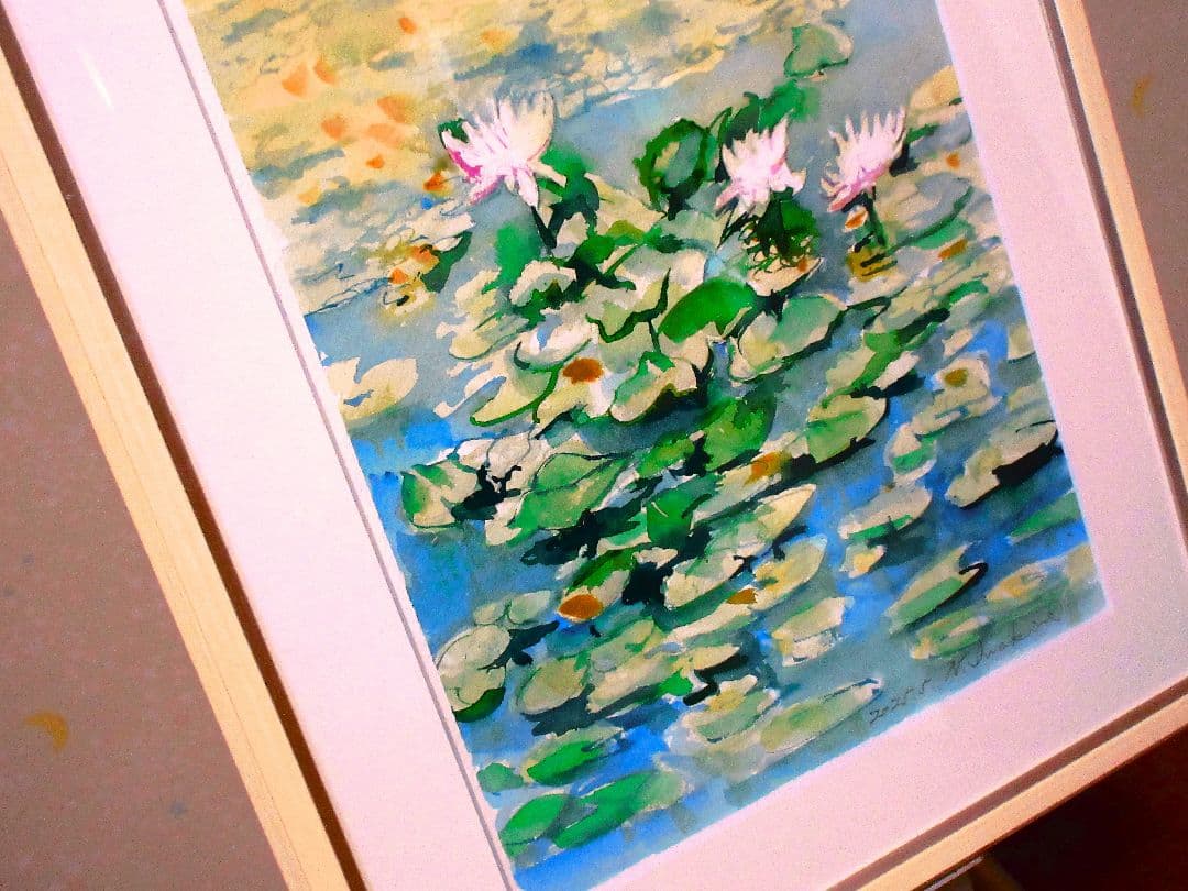 睡蓮 ( 額装済み)