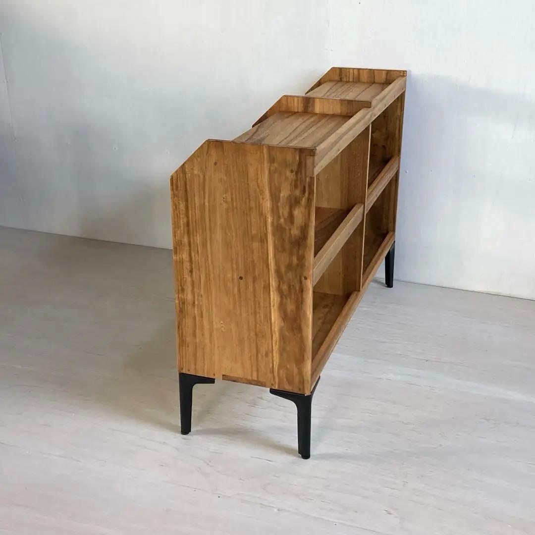 古い木製 オープンラック 鉄脚 木製棚