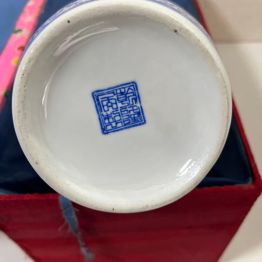 花瓶　薄口 中国古美術　骨董品　 唐物　花生　色絵 陶磁器　景徳鎮 高さ44cm