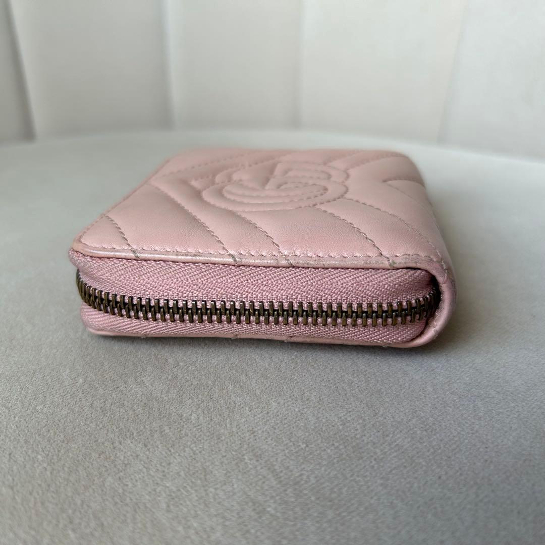 GUCCI グッチ GGマーモント コンパクト ウォレット ピンク ダブルG