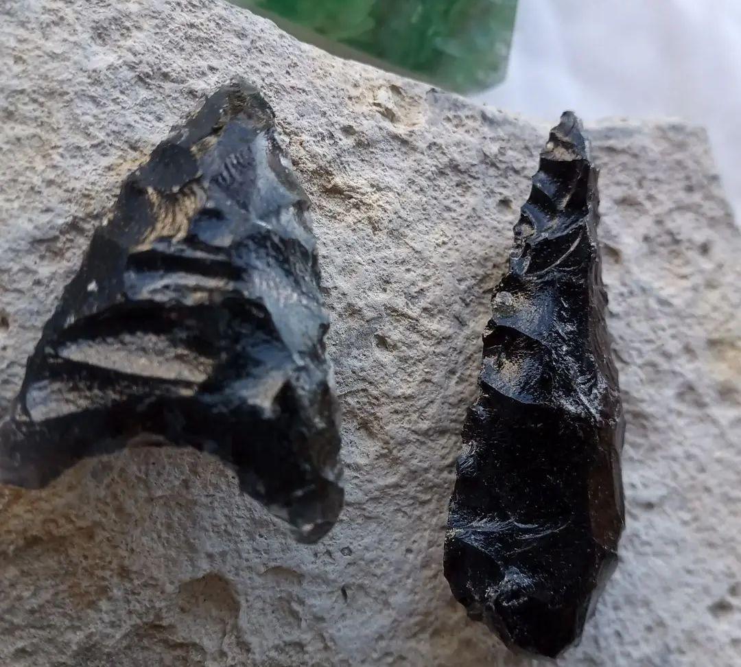 黒曜石 サヌカイト石槍 尖頭器　縄文模写　石器 入門編　　195