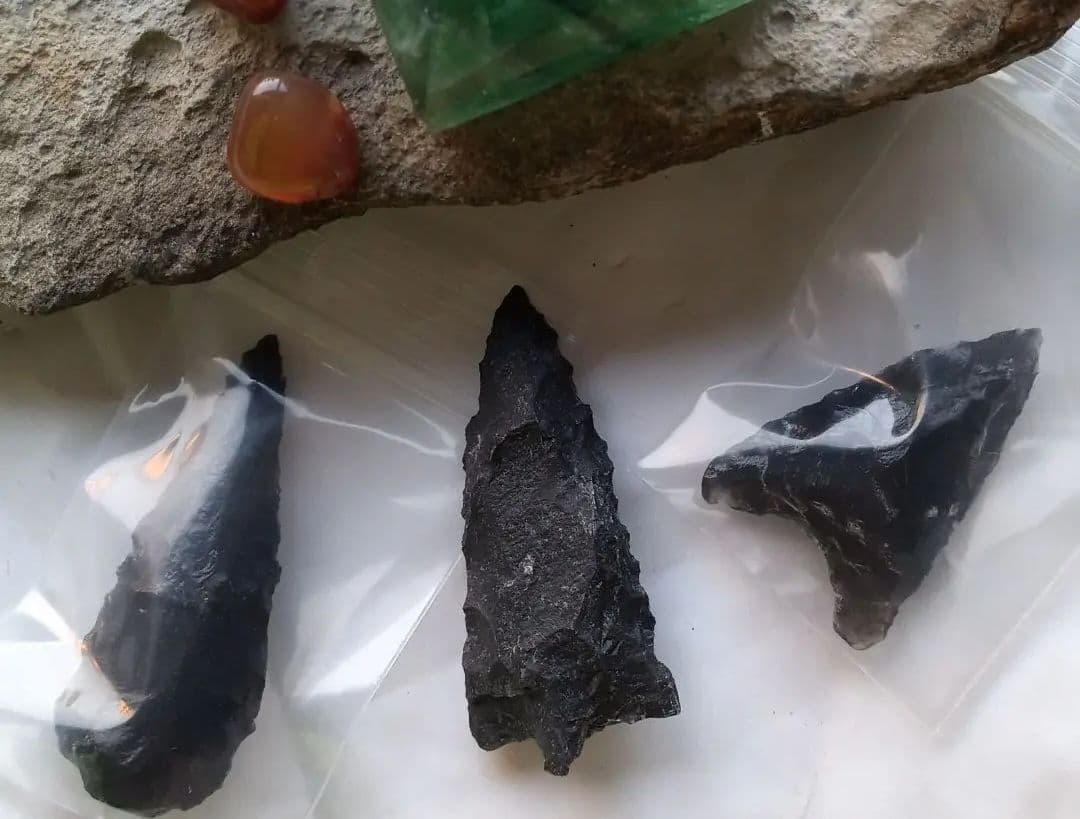 黒曜石 サヌカイト石槍 尖頭器　縄文模写　石器 入門編　　195