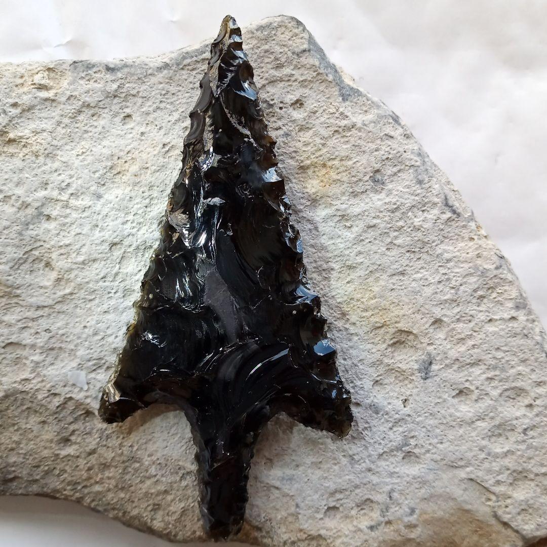 旧石器　有舌尖頭器　黒曜石　模写　サンプル　　199