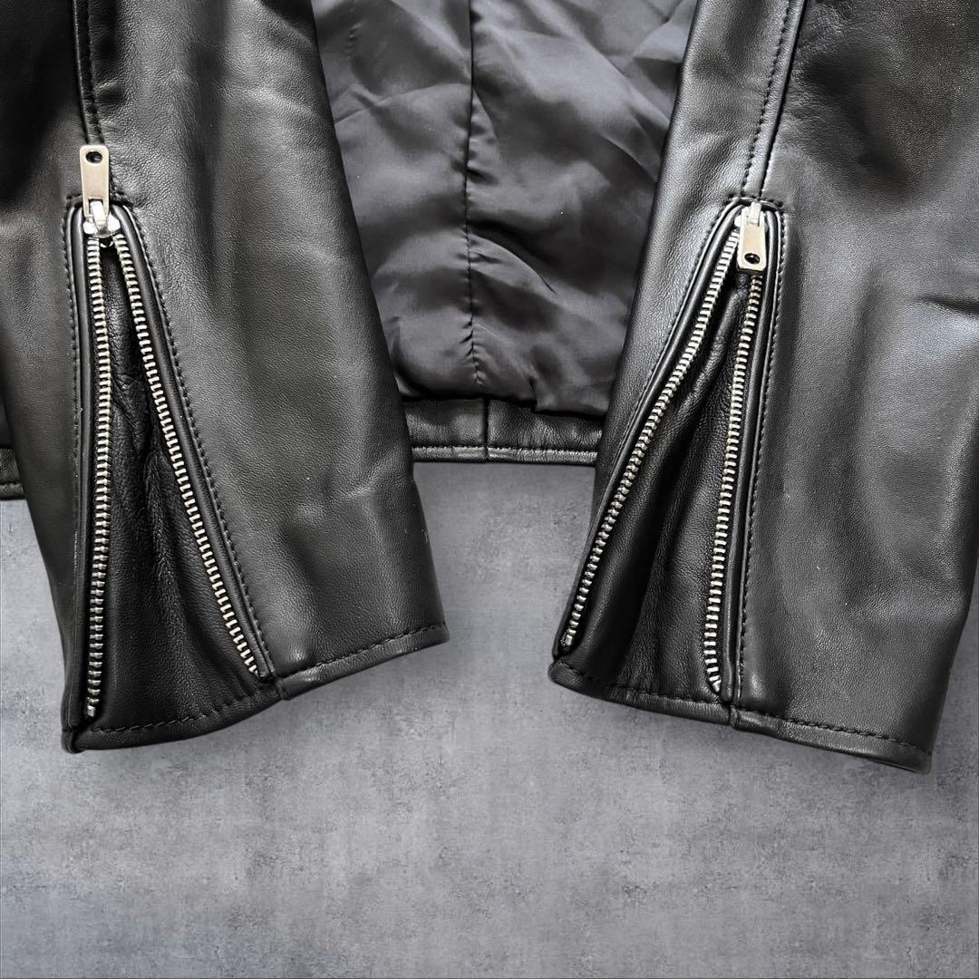 【美品】 ユナイテッドトウキョウ シングル ライダース ラムレザー L ブラック