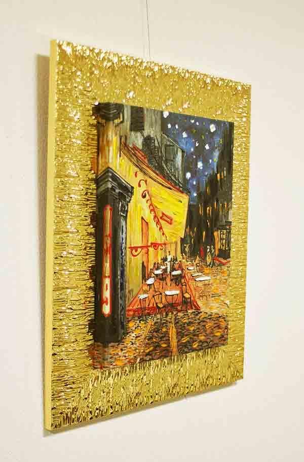 イタリア 額絵 アートフレーム 夜のカフェテラス ゴッホ 4030-190G