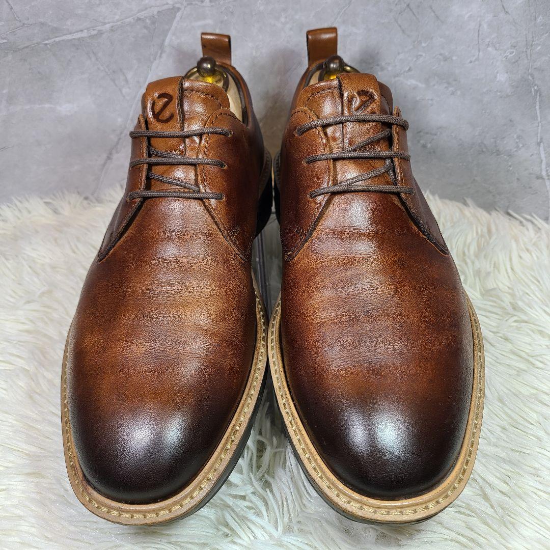 【ECCO】ST.1 HYBRID PLAIN TOE TIE　ダークブラウン