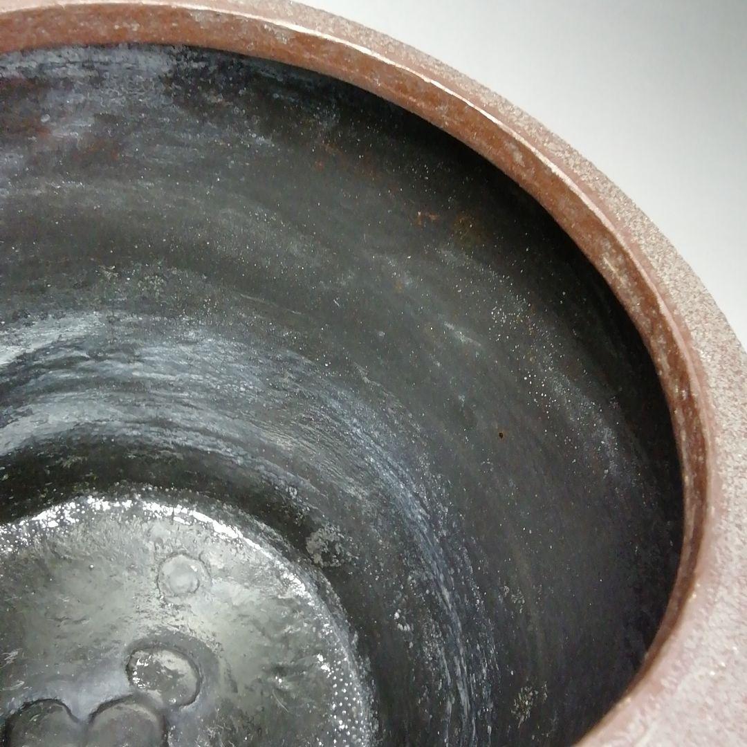 Ｓ４８４　茶釜　『色紙文　筒釜』『釜師　佐藤清光作』『鉄釜』　共箱　茶道具