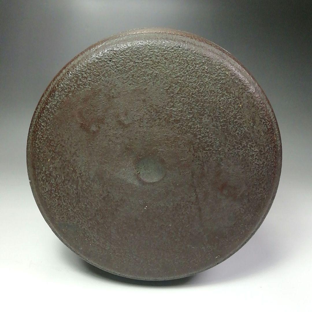 Ｓ４８４　茶釜　『色紙文　筒釜』『釜師　佐藤清光作』『鉄釜』　共箱　茶道具