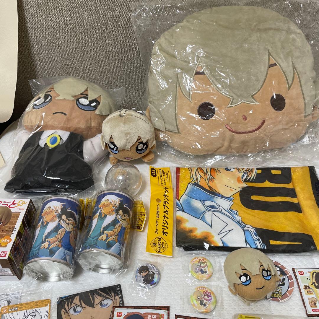コナン 安室透　降谷零 缶バッジ マスコット　なぬいぐるみ　グッズ　セット
