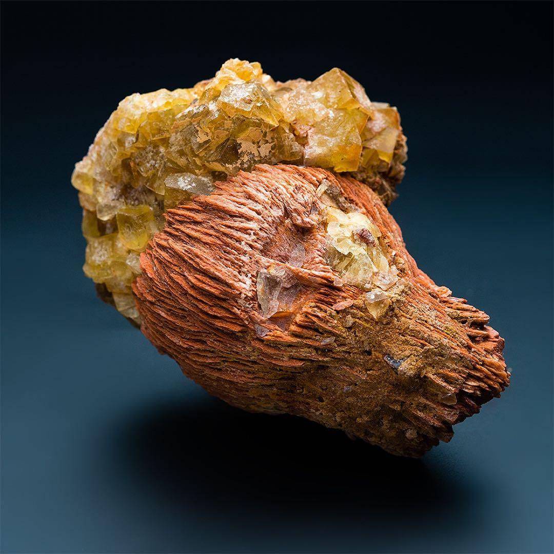 モロッコ フローライト 天然石 原石 鉱物標本 鉱石 蛍石 1683 バライト