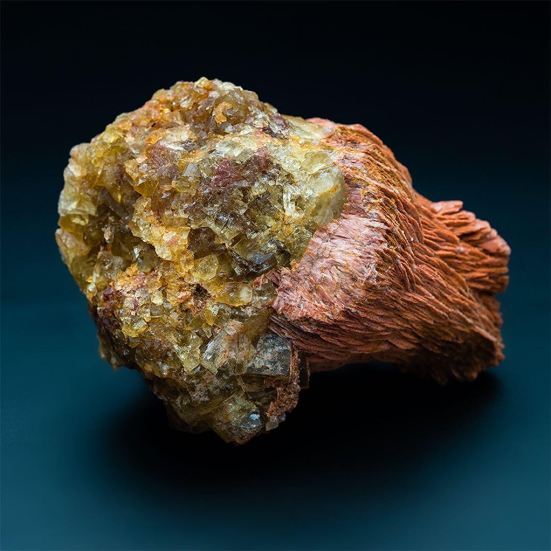 モロッコ フローライト 天然石 原石 鉱物標本 鉱石 蛍石 1683 バライト