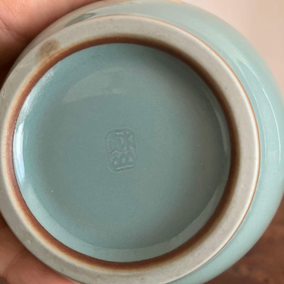 青磁　花入　花瓶　3代目　諏訪蘇山7