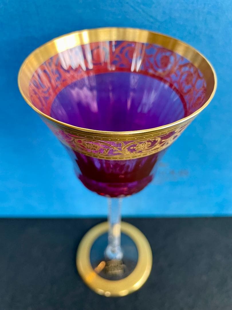 希少 フランス サンルイ シスル ティスル ホック ワイン グラス 新品 24K