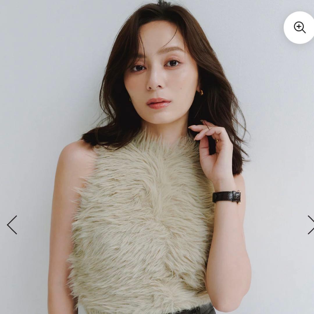 【美品】anuans ファーライクノースリーブニットトップス