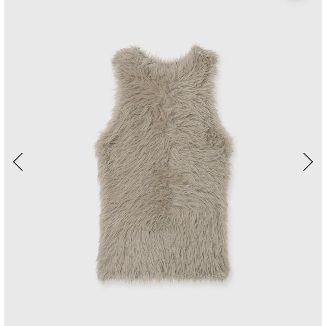 【美品】anuans ファーライクノースリーブニットトップス