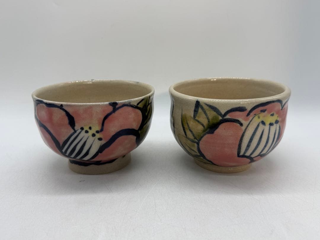 椿紋　お茶碗　数茶碗6点　茶道具　送料込み260115