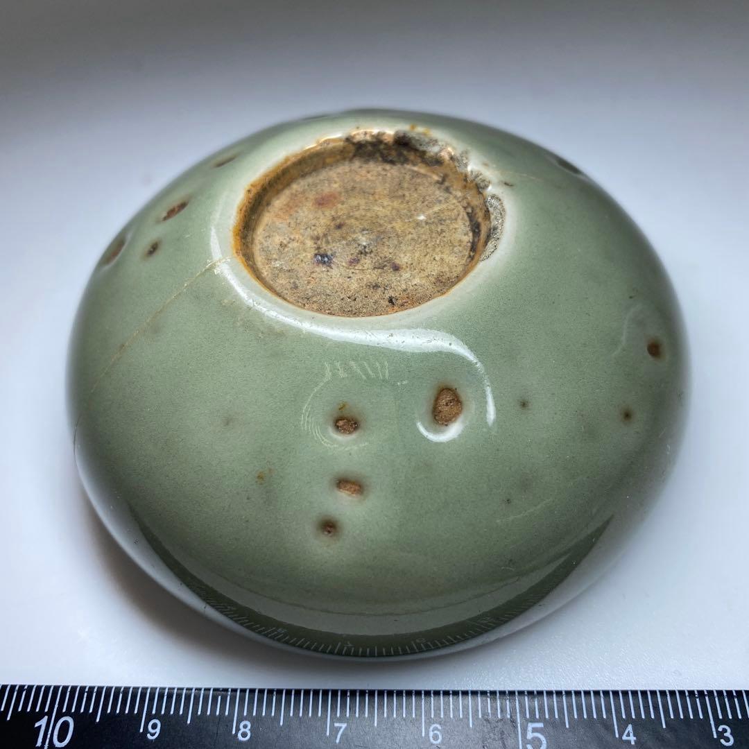 中国明時代　七官青磁盃　幅約7.8㎝　東Y7-0403⑥タサチ