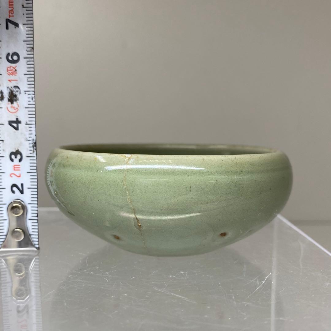 中国明時代　七官青磁盃　幅約7.8㎝　東Y7-0403⑥タサチ