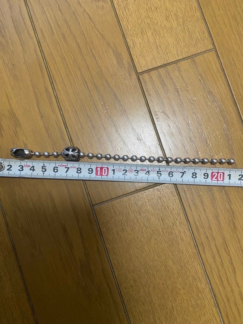美品 ビルウォールレザー ラージボールチェーンブレスレット