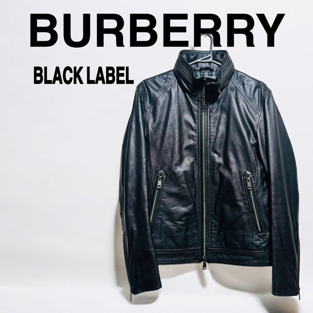 美品✨バーバリーブラックレーベル ラムレザー ライダース M ノバチェック