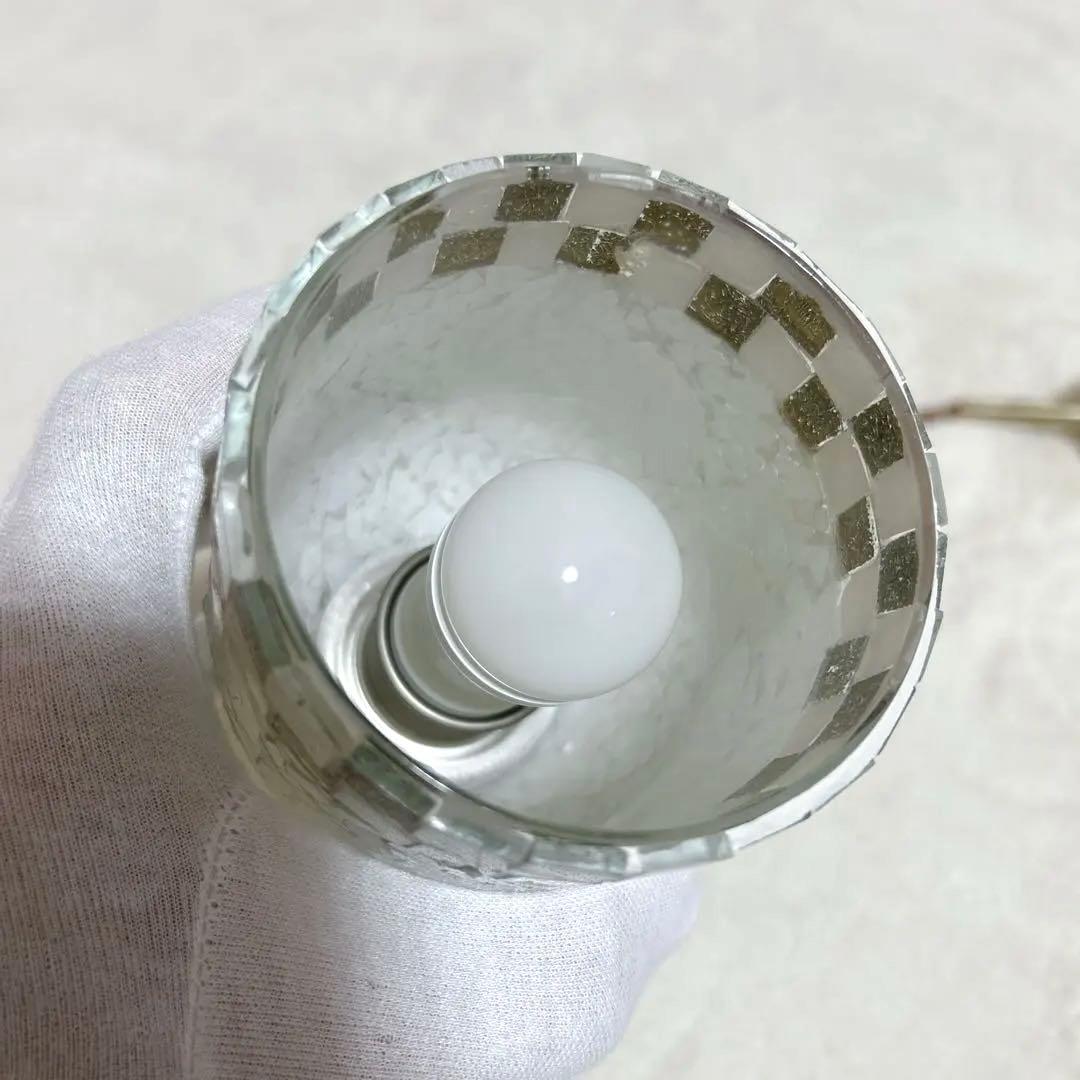 ガラスモザイク　ペンダント照明　レトロ　アンティーク　照明　LED 3個セット