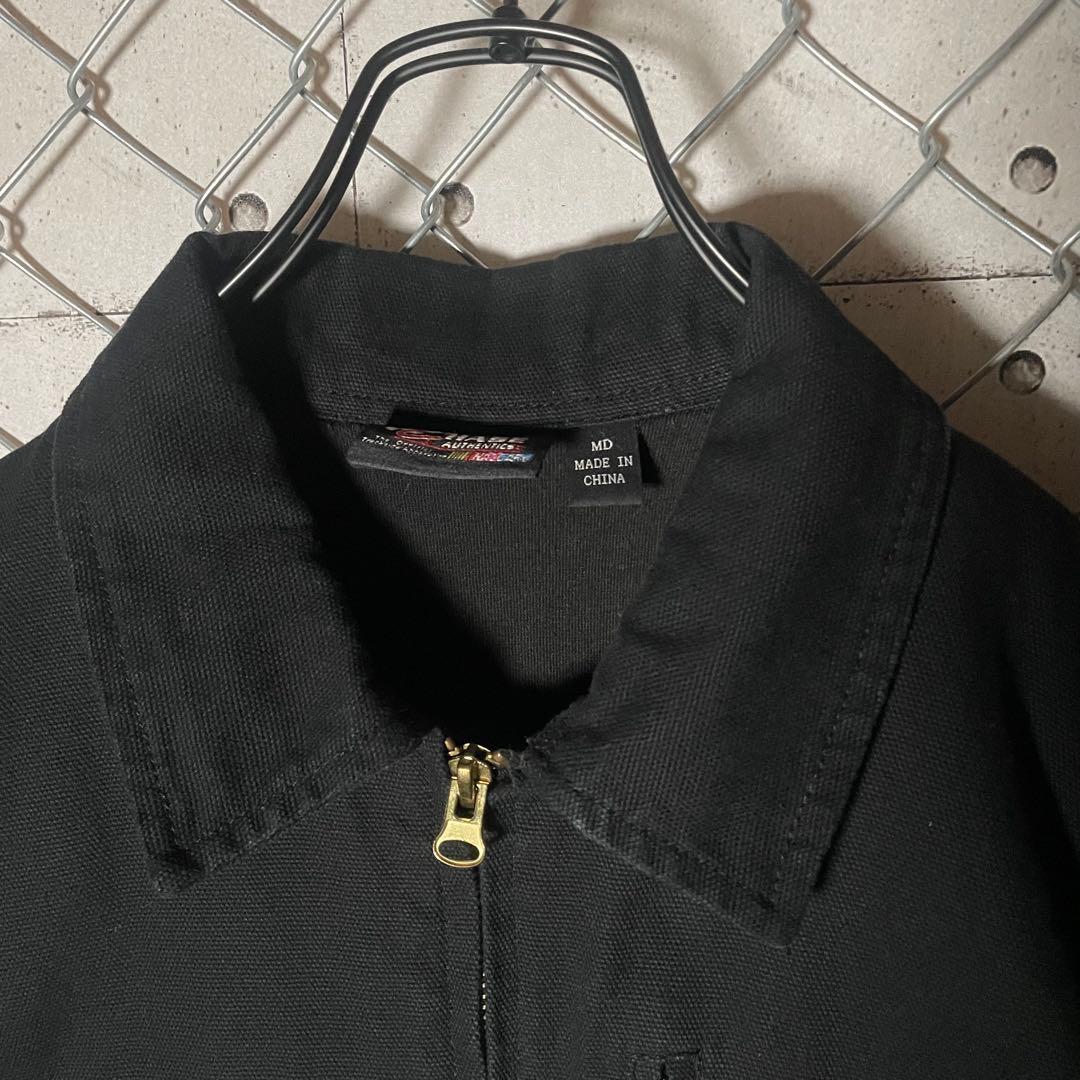 MACTOOLS マックツール ダック生地 短丈ジャケット ロゴ刺繍 黒 XL程