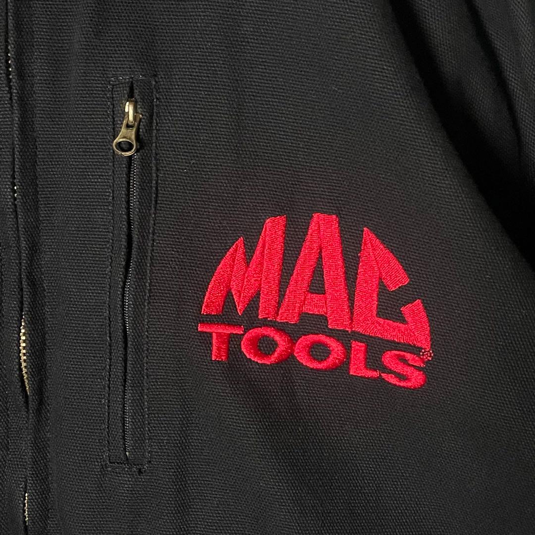 MACTOOLS マックツール ダック生地 短丈ジャケット ロゴ刺繍 黒 XL程