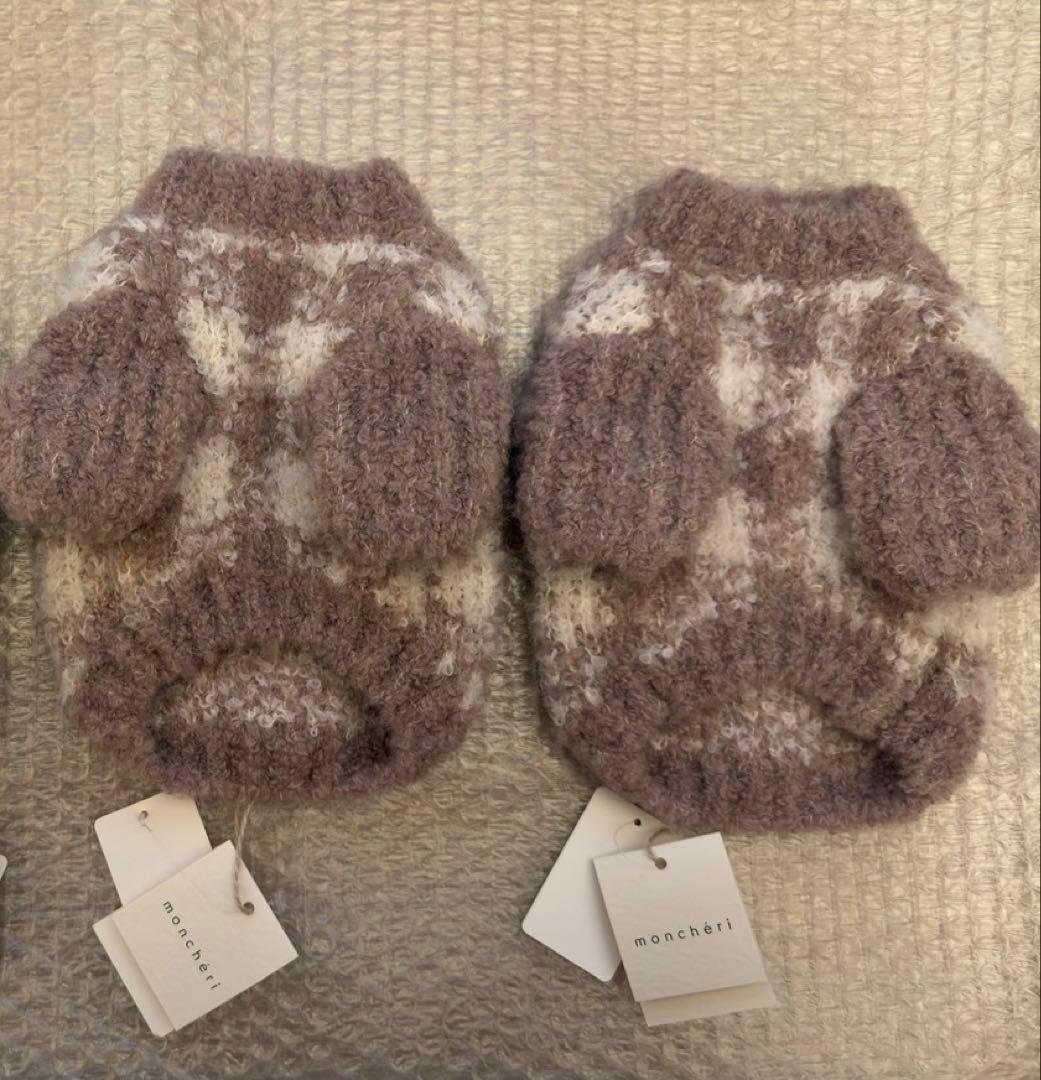 モンシェリ　チェックニットトップス ピンク 2点　Sサイズ　タグ付き