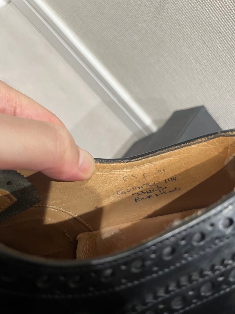 Church's burwood ウィングチップ ブラックレザーシューズ