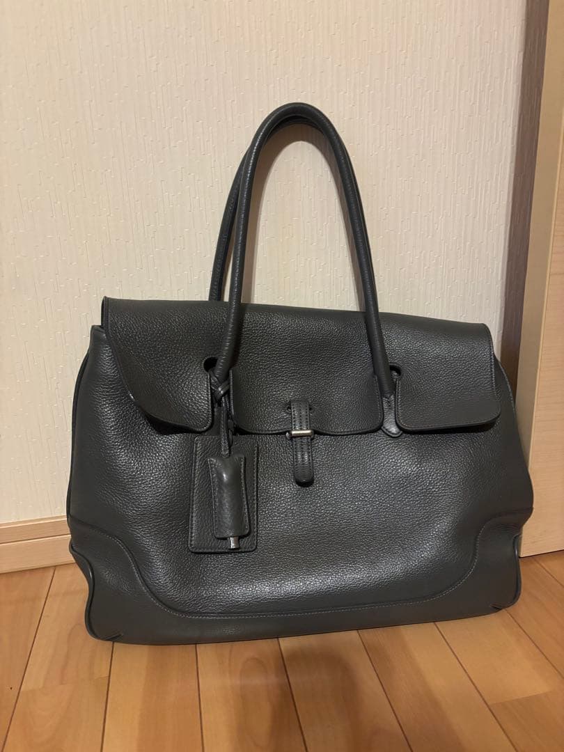 PELLE MORBIDA グレー ビジネスバッグ