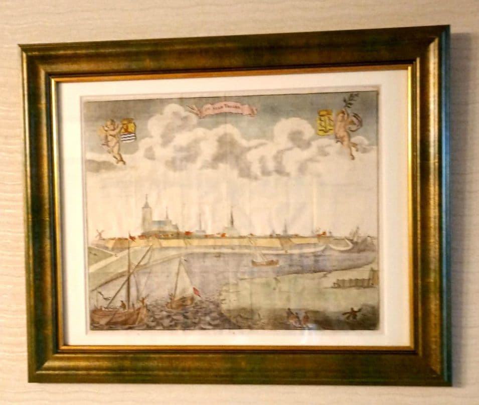 額装品　景観図　17世紀　オランダ　ゼーランド州トーレン　お値打ち