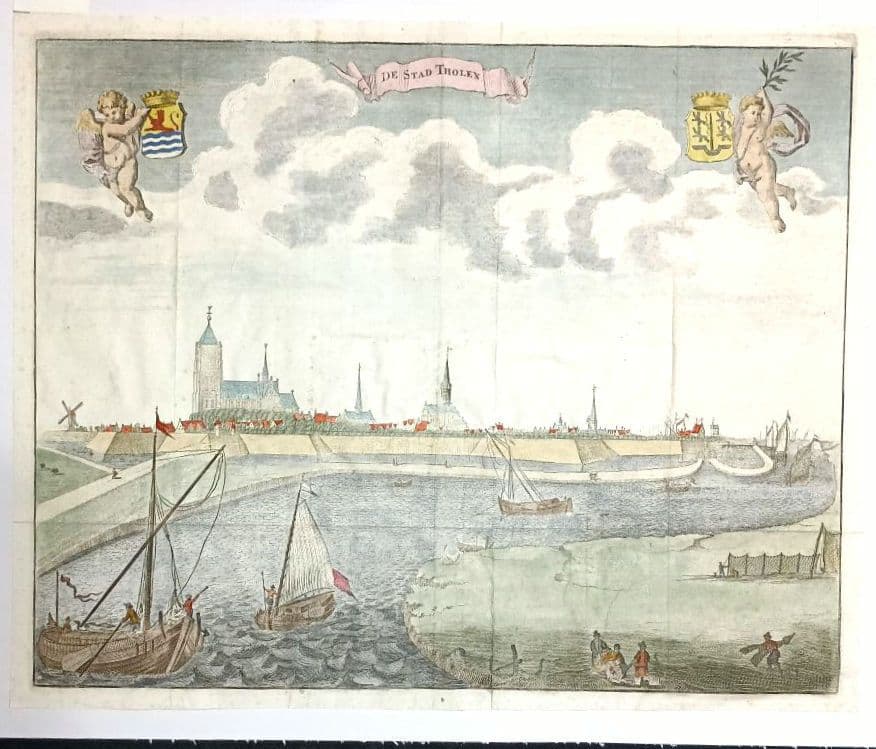 額装品　景観図　17世紀　オランダ　ゼーランド州トーレン　お値打ち