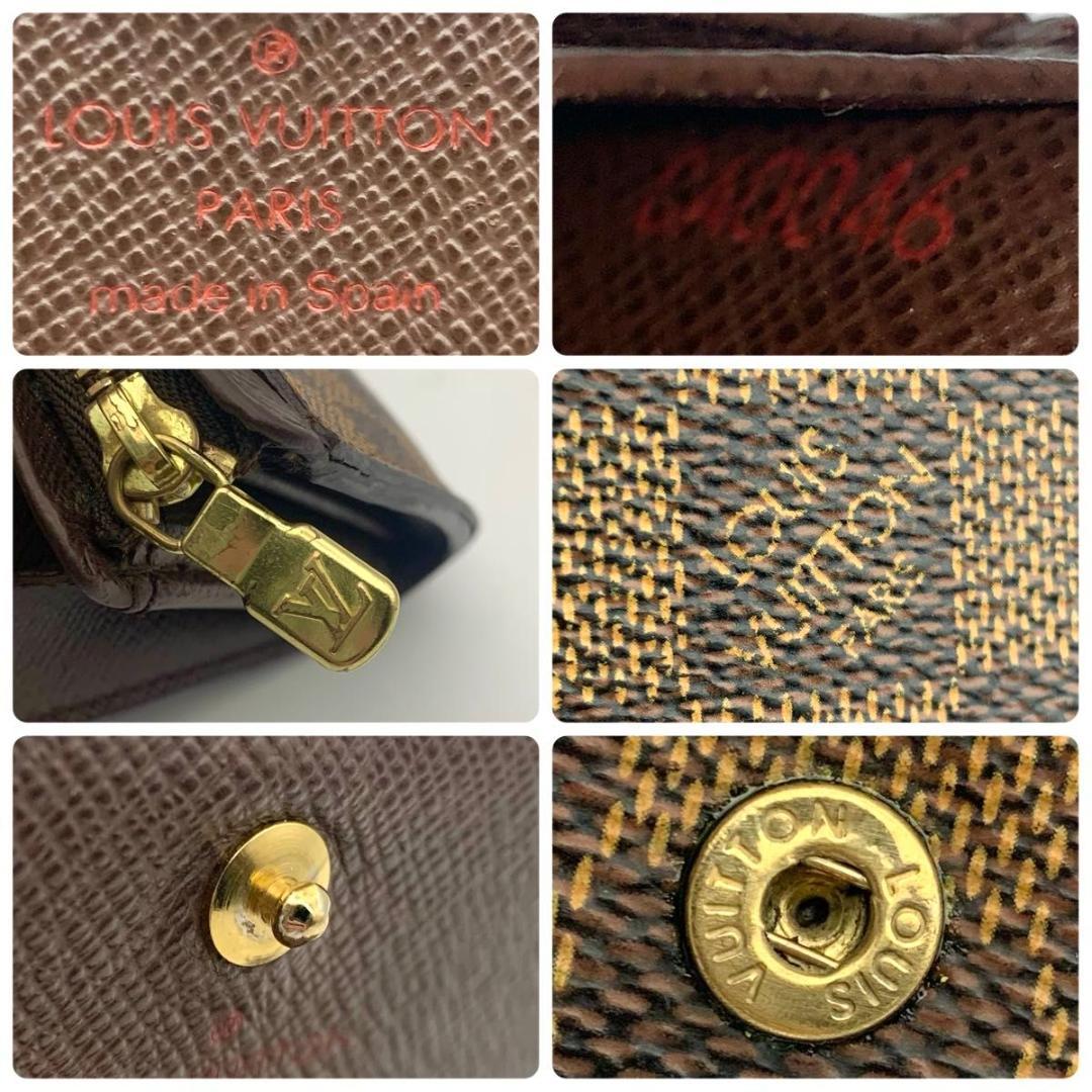 鑑定済み ルイヴィトン ポルトモネ ビエ トレゾール 財布 ダミエ コンパクト
