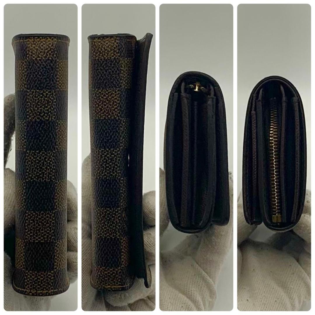 鑑定済み ルイヴィトン ポルトモネ ビエ トレゾール 財布 ダミエ コンパクト