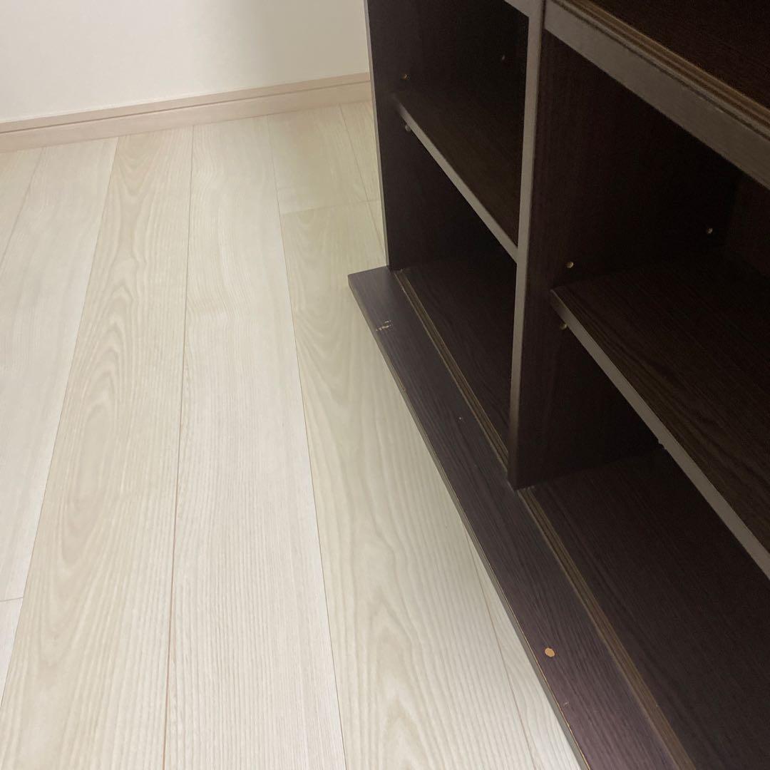 専用　ダークブラウン木製本棚 ガラス扉付き